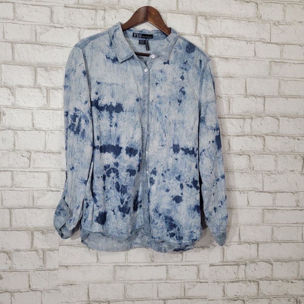 FDJ vintage acid wash button down